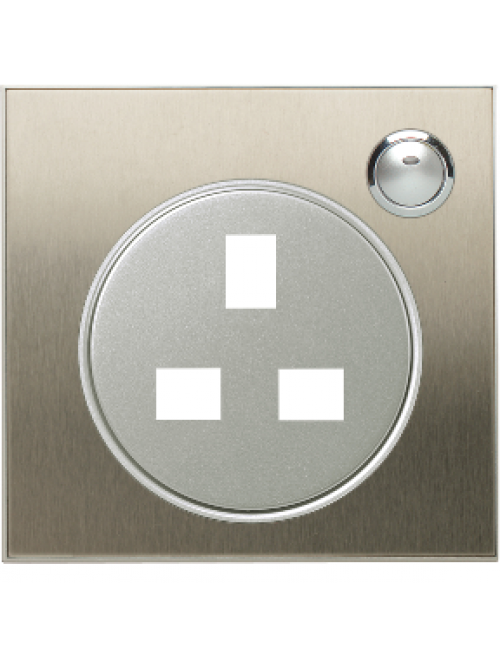 Schneider ULTI 13A 1G SWITCHED  SOCKET COVER,SILVER HAIRLINE