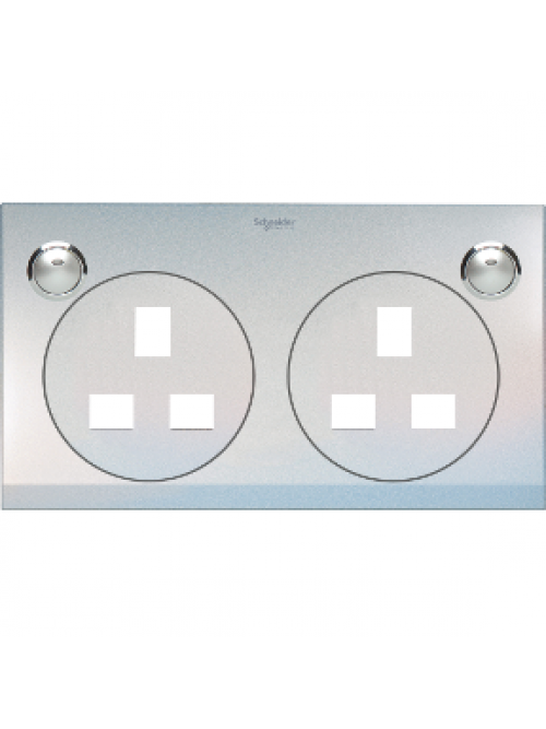 Schneider 13A TWIN SW SOCKET COVER, PEARL WHITE