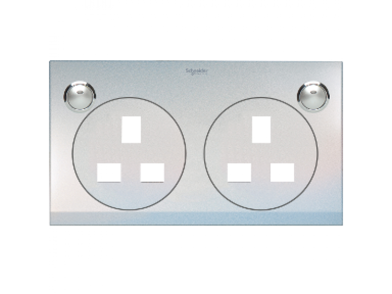 Schneider 13A TWIN SW SOCKET COVER, PEARL WHITE