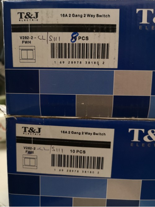 T&j 16A 2 Gang 2 Way Switch
