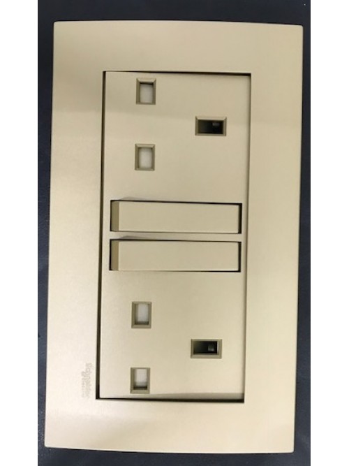 Schneider Vivace KB25L 2x13A SSO Champagne Gold