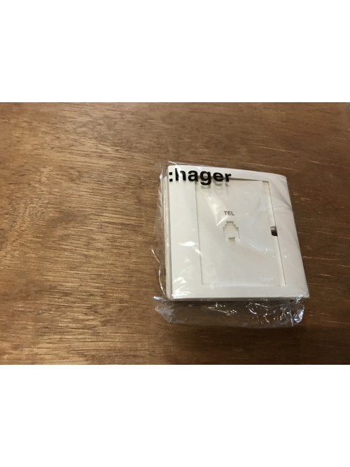 Hager 1G RJ11 Stylea Tel Outlet-White