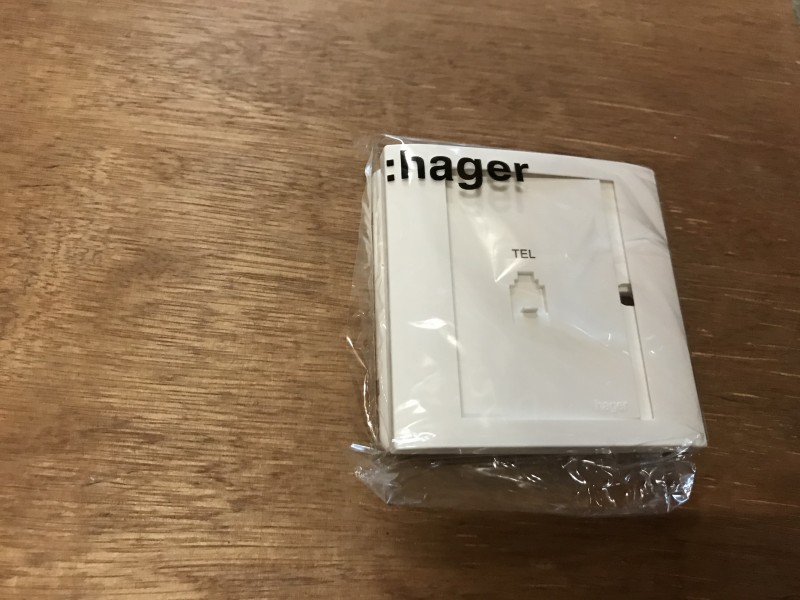 Hager 1G RJ11 Stylea Tel Outlet-White