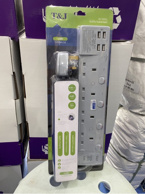 Extension Socket with 4 USB Charger 