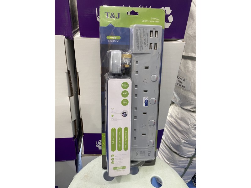 Extension Socket with 4 USB Charger 