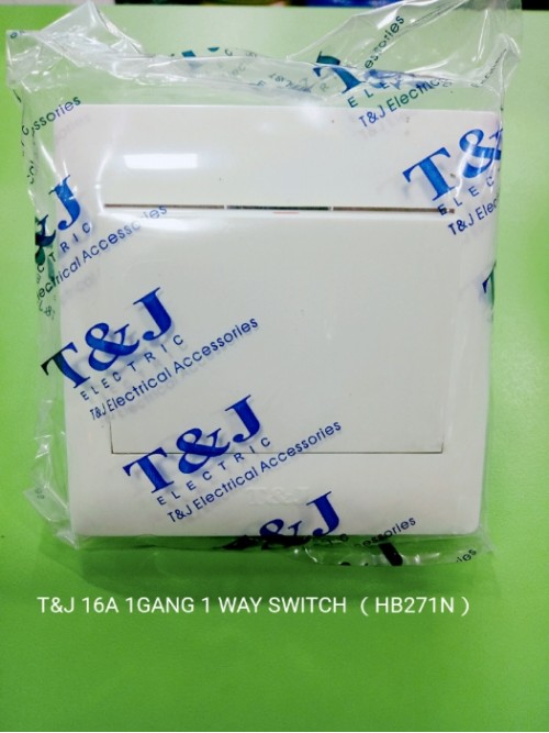 T&J Dazzle 1 Gang 1 Way Switch HB271N White