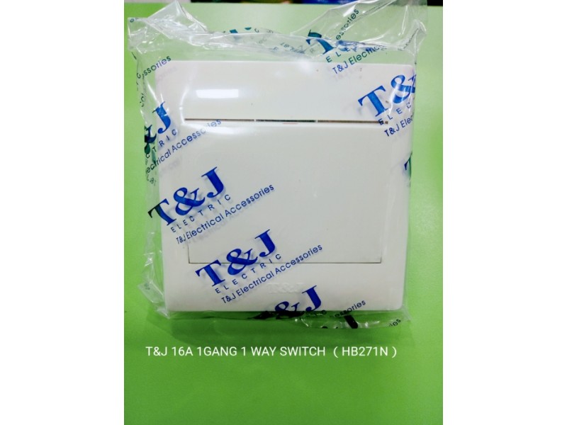 T&J Dazzle 1 Gang 1 Way Switch HB271N White