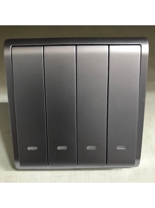 Schneider Pieno E8234L1N 4 Gang 1 Way Switch with Neon Lavender Silver