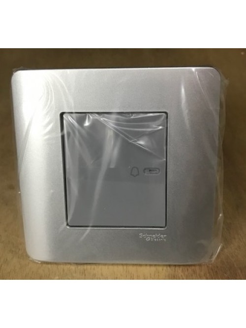 Schneider Zencelo E8431BP1 Bell Press Switch Silver Satin