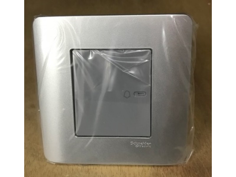 Schneider Zencelo E8431BP1 Bell Press Switch Silver Satin