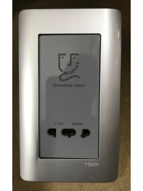 Schneider Zencelo E84T727V Shaver Unit Silver Satin