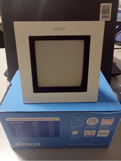 Simon square black inner ring downlight