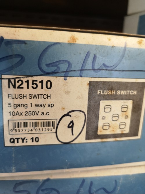 Neiken Flush Switch 5 Gang 1 Way 
