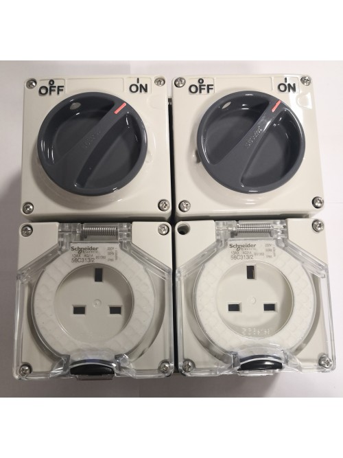 Schneider 2G13A Weatherproof switch socket (56C313/2)