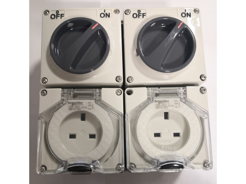 Schneider 2G13A Weatherproof switch socket (56C313/2)