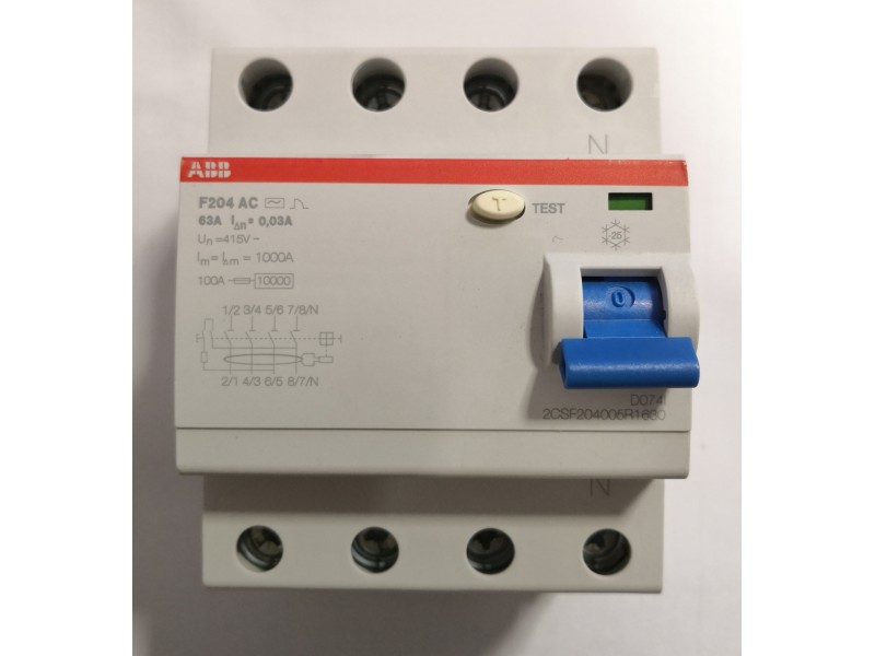 ABB 4P63A 30mA ELCB (F204 AC-63/0.03)