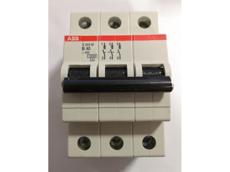 ABB 3P40A 10KA Type B MCB (S203M B40)