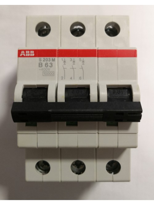ABB 3P63A 10KA Type B MCB (S203M B63)