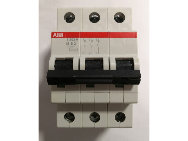 ABB 3P63A 10KA Type B MCB (S203M B63)