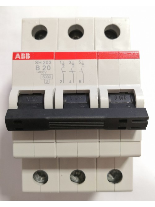 ABB 3P20A 10KA Type B MCB (S203M B20)