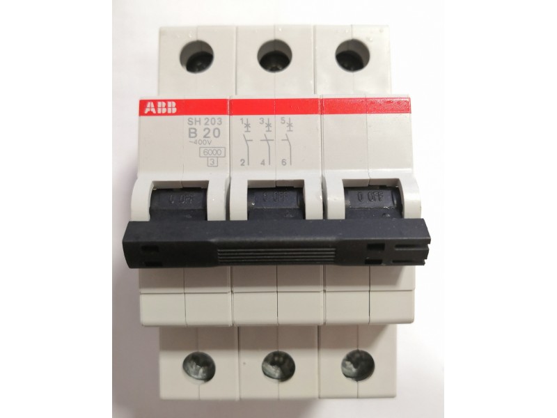 ABB 3P20A 10KA Type B MCB (S203M B20)