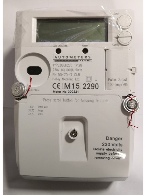 Autometers 1 Phase 2 Wire KWH Meter 230V 50HZ 10-100AMP (DDSD285)
