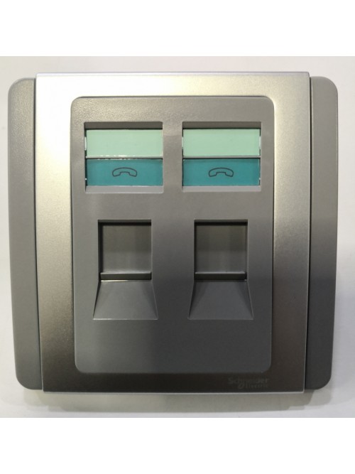 Schneider Neo 2G Tel Socket Outlet-Grey (E3032RJ_GS)