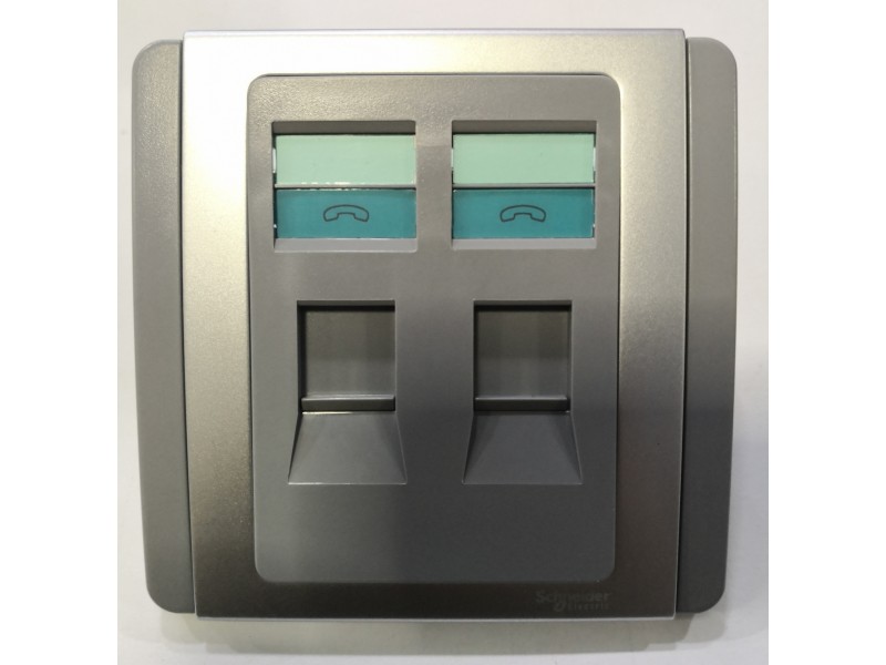 Schneider Neo 2G Tel Socket Outlet-Grey (E3032RJ_GS)