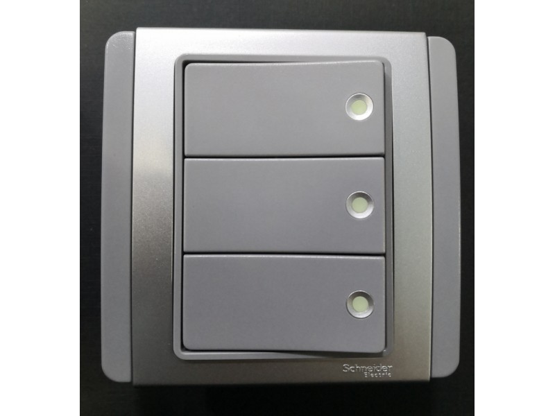 Schneider Neo 3G1W Switch Fluorescent Indicator -Grey (E3033H1_FGGS_G2) Schneider Neo 3G1W Switch Fluorescent Indicator -Grey (E3033H1_FGGS_G2)