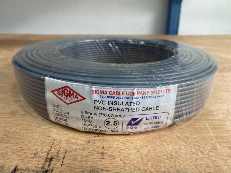 2.5mm Sigma PVC Cable - Grey ( 100mtr )