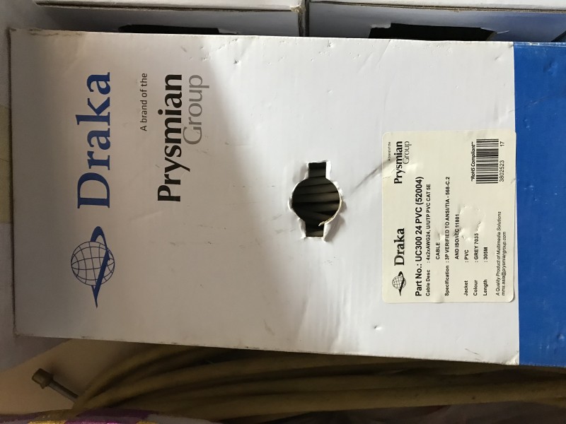 Draka Cat5e UTP PVC Cable @305mtr/box