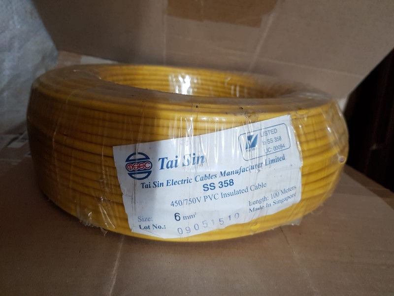 Tai Sin 6mm Pvc Cable 100mtrs (Yellow)
