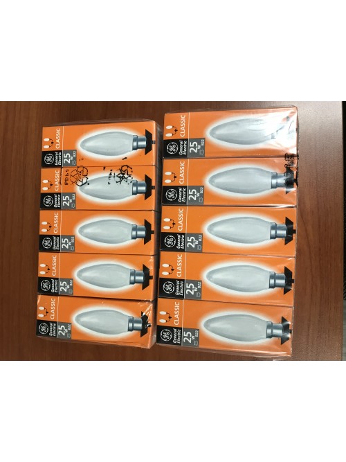 GE 25W B22 candle bulb