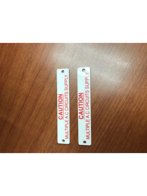 Label "CAUTION - MULTIPLE A.C. CIRCUITS SUPPLY" 12mm x 70mm