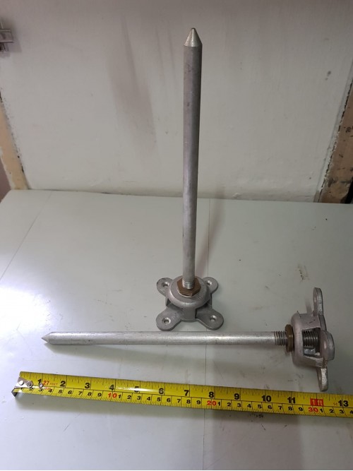 "Emtech" 300mm (12") Lightning Alum. Finial point (Aluminium Air Terminal c/w Base)