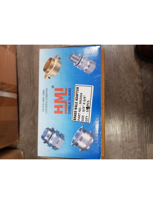 H.S 3/4" x 3/4"(M) Brass Adaptor c/w Locknut 