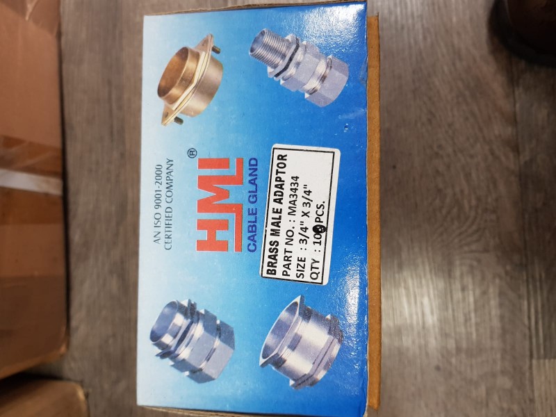 H.S 3/4" x 3/4"(M) Brass Adaptor c/w Locknut 