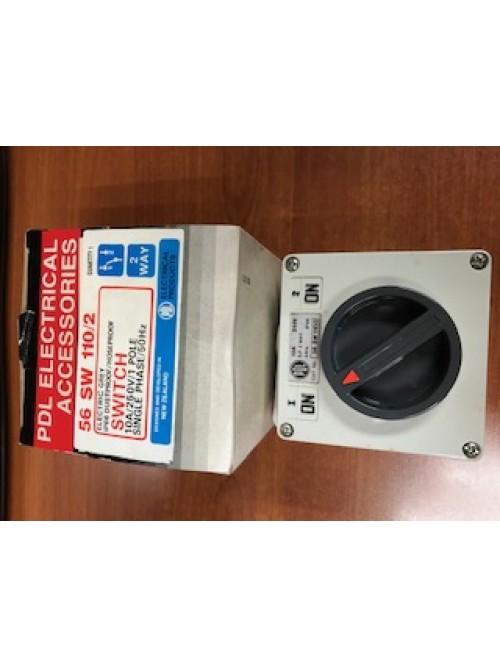PDL 10A Weathproof Switch 2 gang 2 way